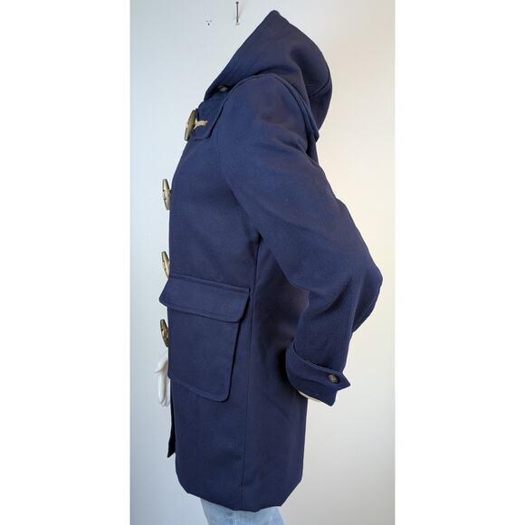 NEW Astor PL Duffle Coat Medium Navy Toggle Hooded Winter Outerwear Cabincore - Picture 7 of 12